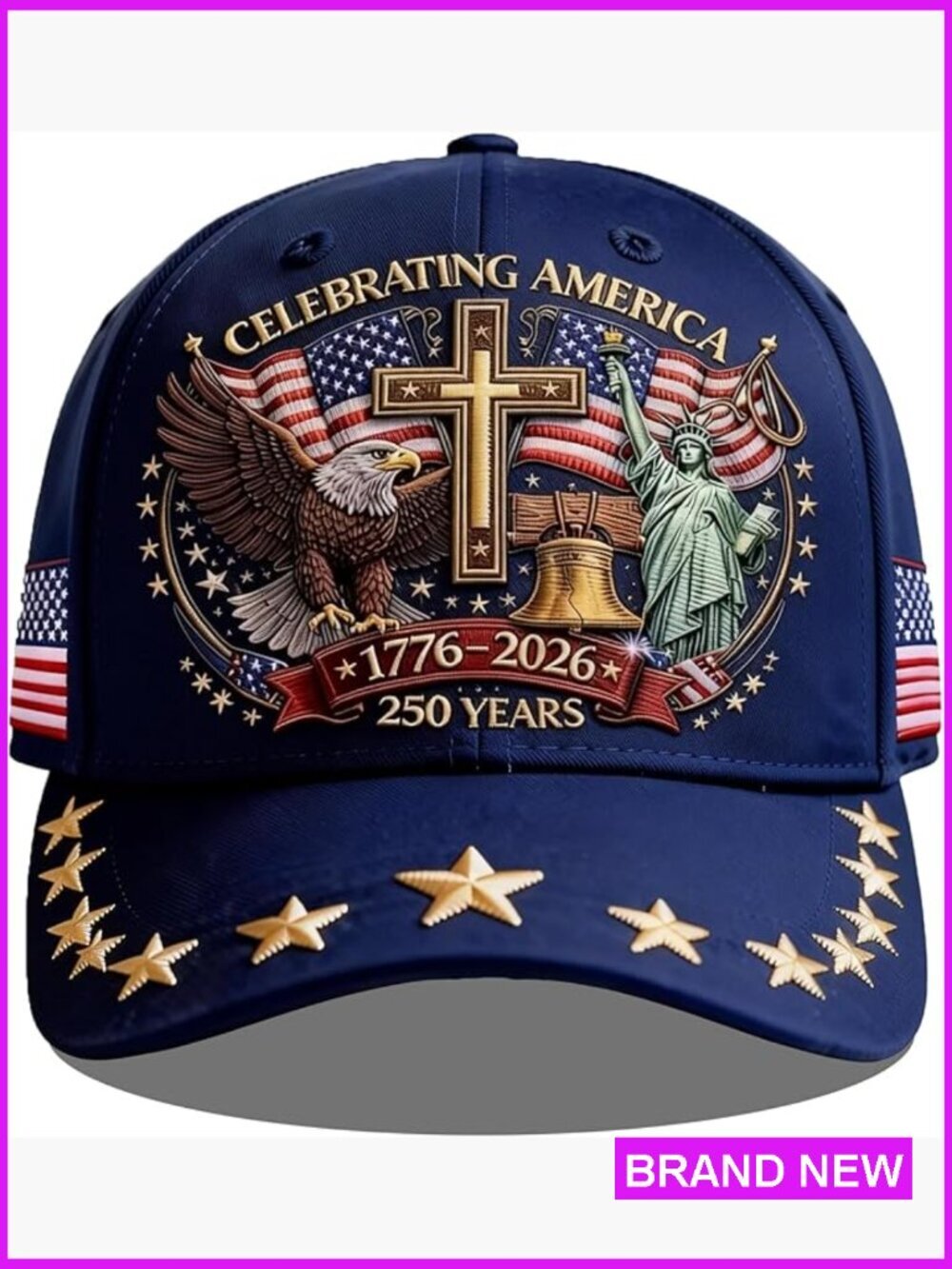 250th Anniversary USA Hat Patriotic Baseball Cap Adjustable Adult Unisex